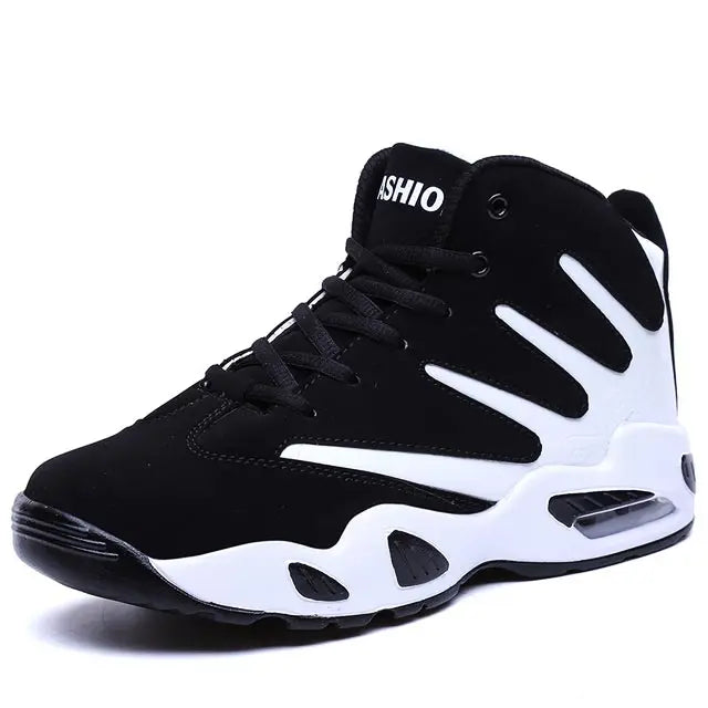 Large Size PU Leather Sports Shoes for Men High Top Sneakers - GilloServ