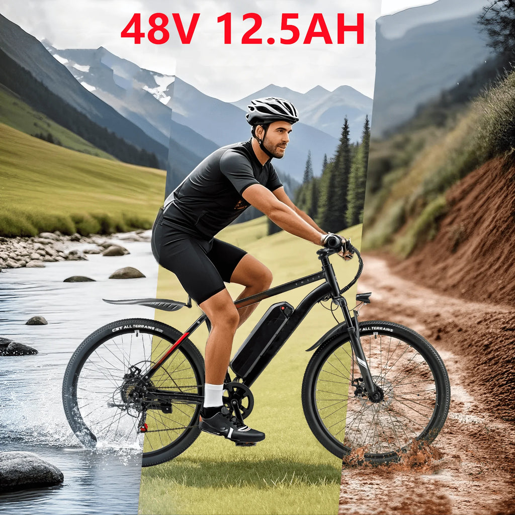26" Electric Motorcycles Mountain Bike for Adults, 500W Motor 36V 48V Battery Electric Bicycle - GilloServ
