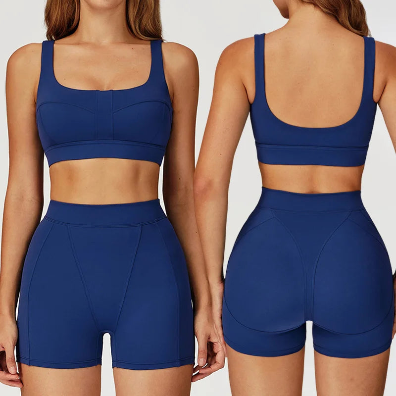 Yoga Shorts Sets Women's Tracksuit Sports Bras Fitness Sportswear - GilloServ