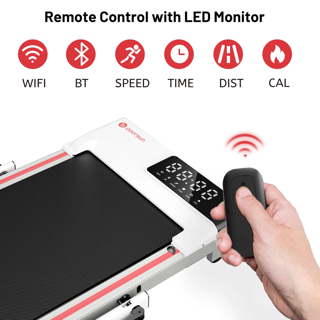 Treadmills for Home Foldable,Folding Walkingpad Treadmill MAX 300lbs APP Remote Control,Running Machine with Safety Handrail - GilloServ