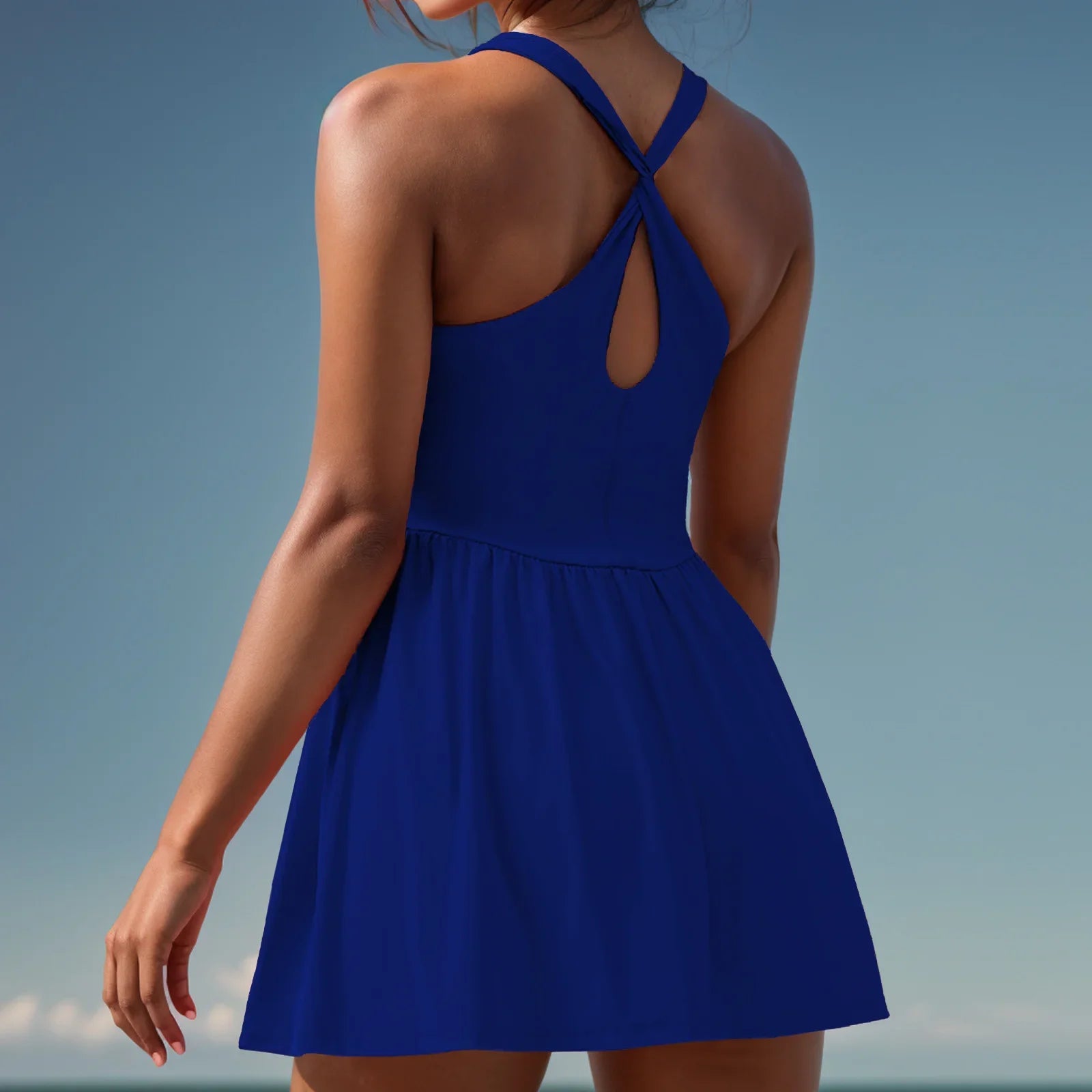 Solid Running Workout sleeveless Dress Gym Yoga ShortS/Clothes Sleeveless - GilloServ