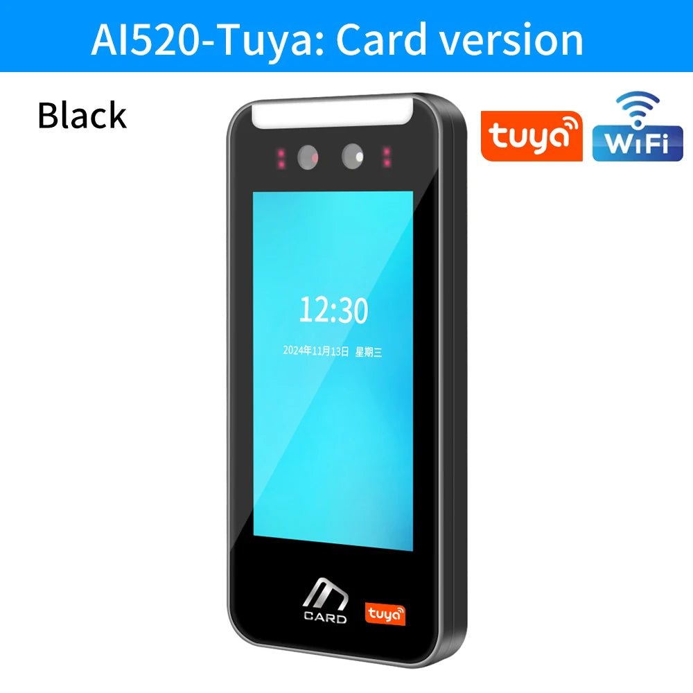 5 inch Touch Screen Server WIFI Tuya Face Recognition Fingerprint Access Control With RFID Reader Face Time Attendance Machine - GilloServ