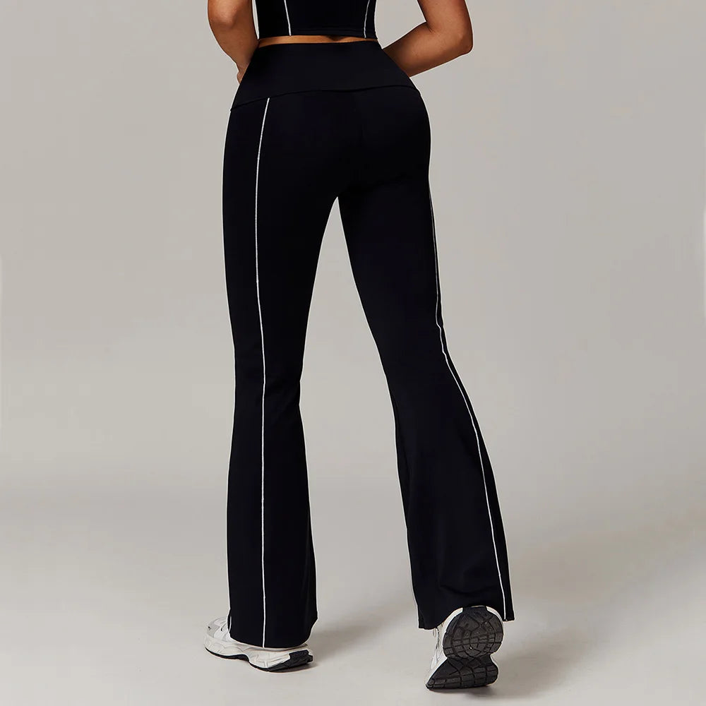 Fitness Bell-bottoms Women Sport Leggings High Waist Wide Leg - GilloServ