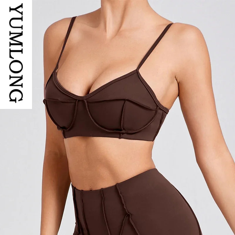 Sports Bra Push Up Workout Yoga Apparel Casual Gym Athletic Top Running Fitness Activewear Underwear - GilloServ