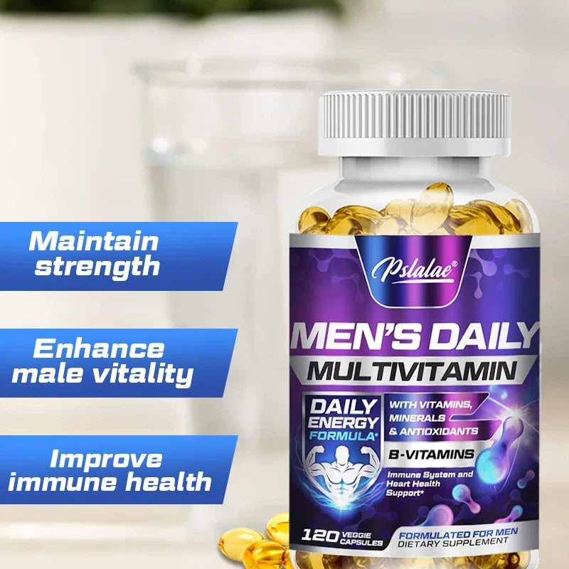 Men's Daily Multivitamin Supplement - Provides Cognitive Brain Health, Energy and Stamina, and Muscle Mass - GilloServ