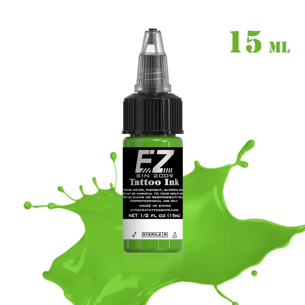 EZ Best Tattoo INK 25 Colors  1/2 oz 15ml/Bottle 3D Makeup Beauty Skin - GilloServ