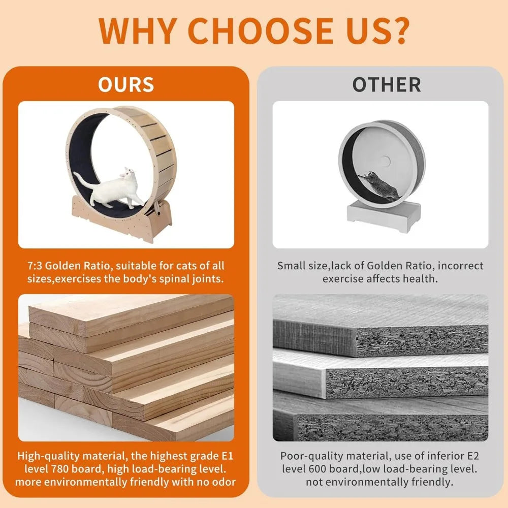 Large Cat Exercise Wheel 40 Inch Treadmill Exerciser for Indoor Cats - GilloServ