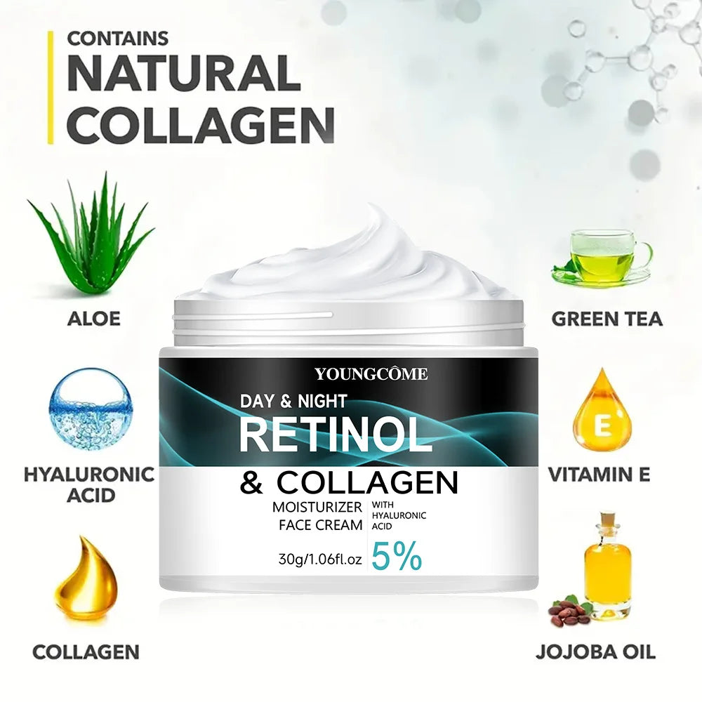 YOUNGCOME/ Retinol Collagen Moisturizing Cream/Promotes Skin Elasticity/and Luster Nourishing Brightening Improve Skin Texture - GilloServ