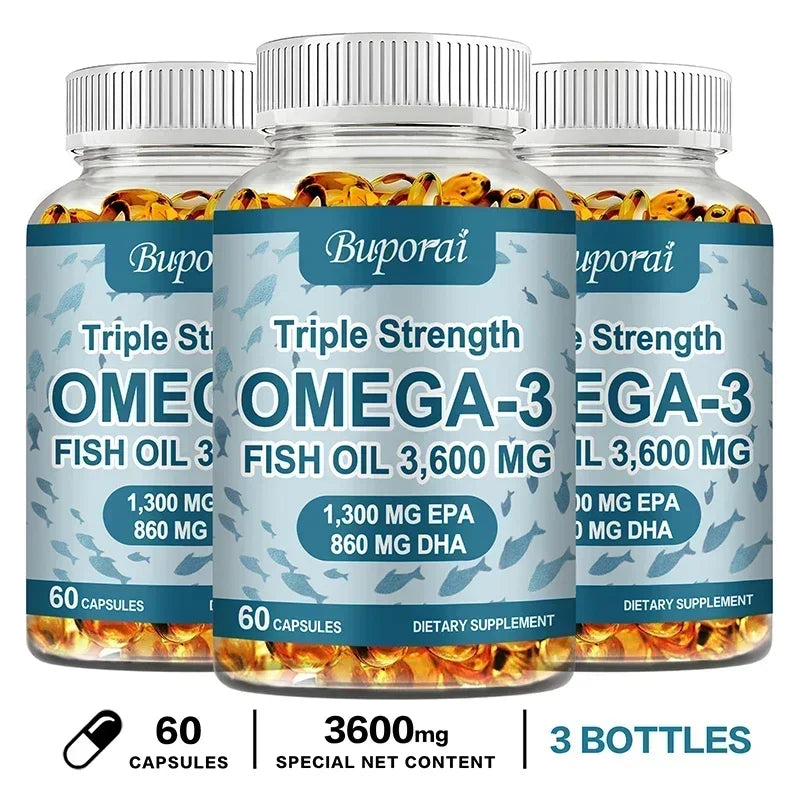 Omega 3 Fish Oil - Promotes Overall Health, Supports Energy, Relieve Fatigue, Improve Memory, Support Joints, Immune System - GilloServ