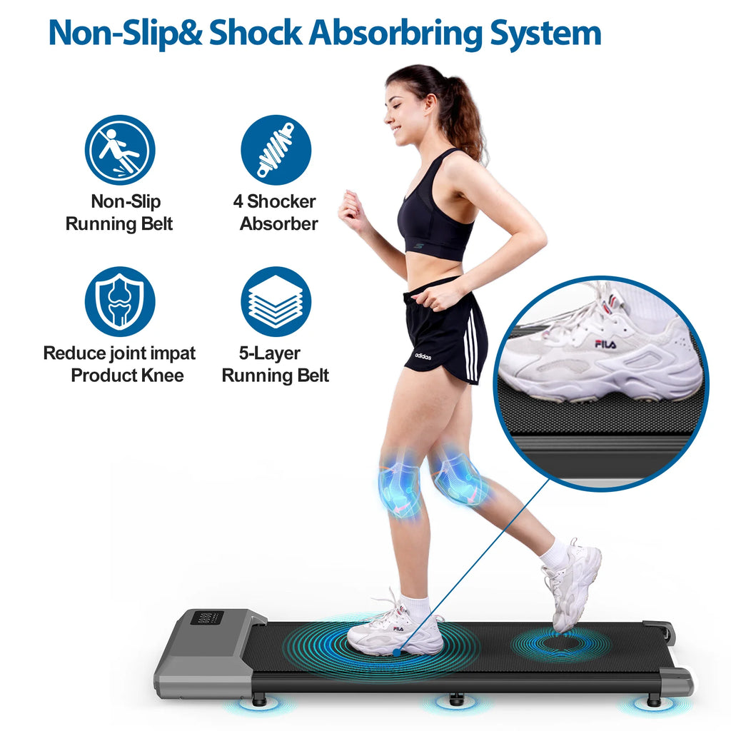2 in 1 Walking Pad Mini Treadmill Portable for Home & Office /LCD Screen Max 250lbs/ Quiet Treadmills - GilloServ