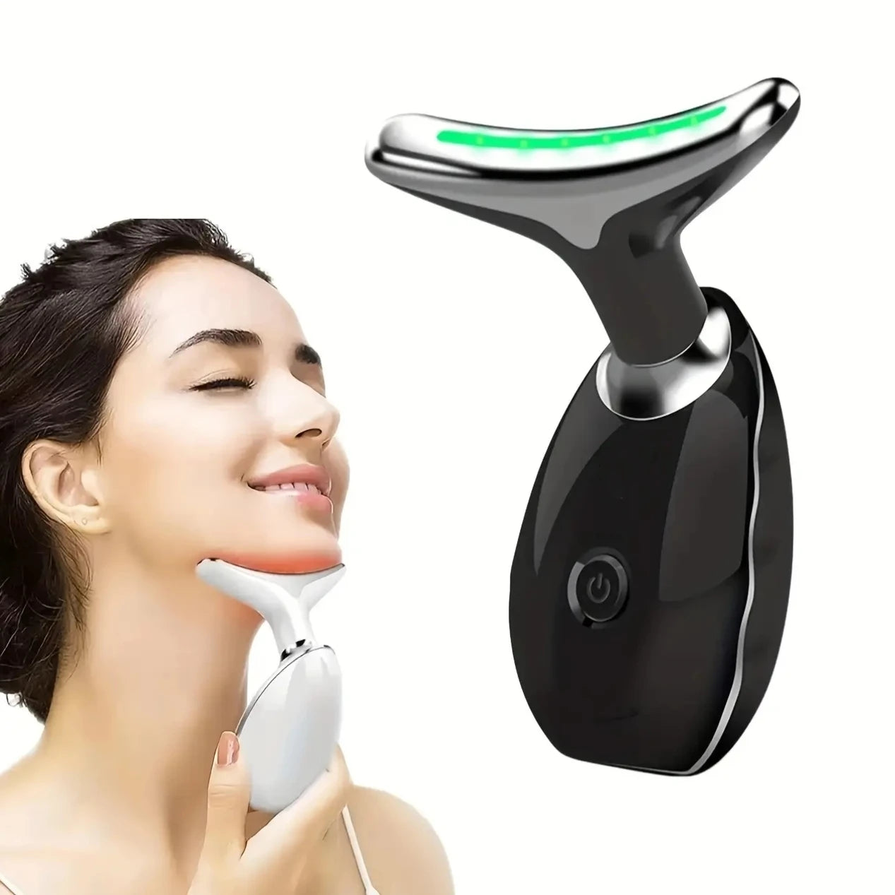 7 LED Color Vibrating Neck/Face Skin Vibrating Massager, 1 piece set portable USB charging - GilloServ