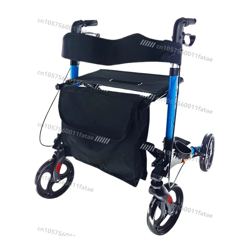 Portable Assistive Walking Support Rollator，Foldable Walker with Seat & Adjustable Height - GilloServ