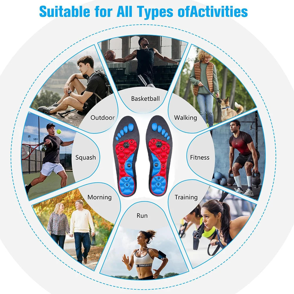 Medical Magnetic Therapy Sports Insoles Massage Foot Weight Loss - GilloServ