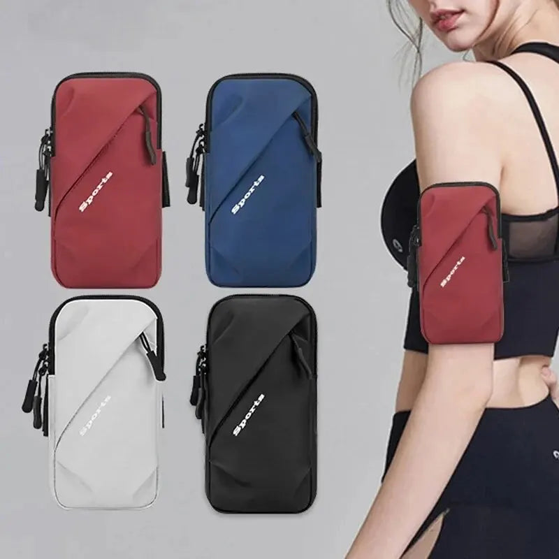 Running Phone Holder Jogging Bags for iPhone Samsung Universal Waterproof PU Sports Armband Phones Arm Bag Running Accessory - GilloServ