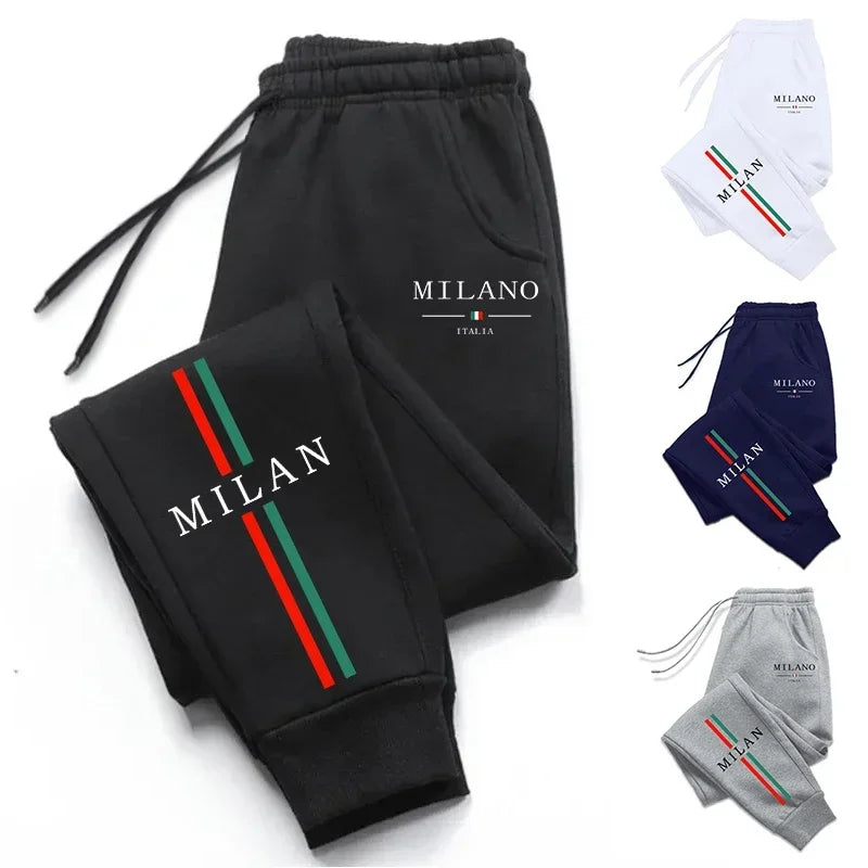 Hot Sale Milan City Printed Jogger Pants// High Quality Men's Autumn Winter Casual Sports Sweatpants Outdoor Running Wear - GilloServ