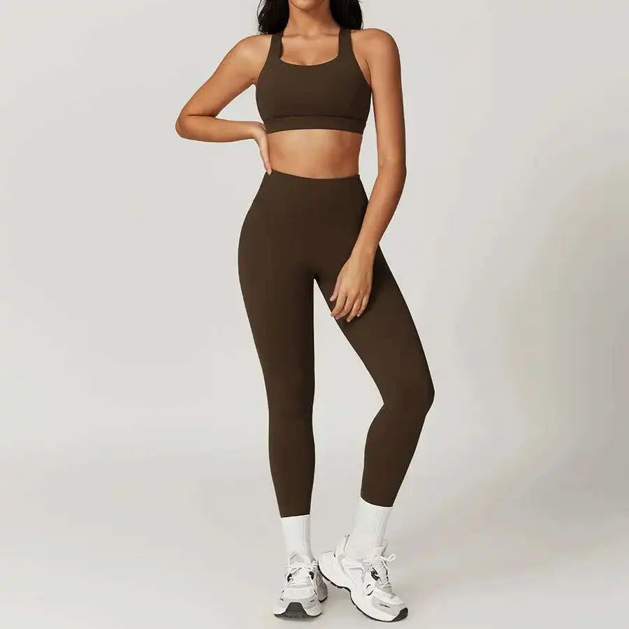 Yoga Set 2 PCS Women Tracksuits Workout Sportswear Gym Fitness - GilloServ