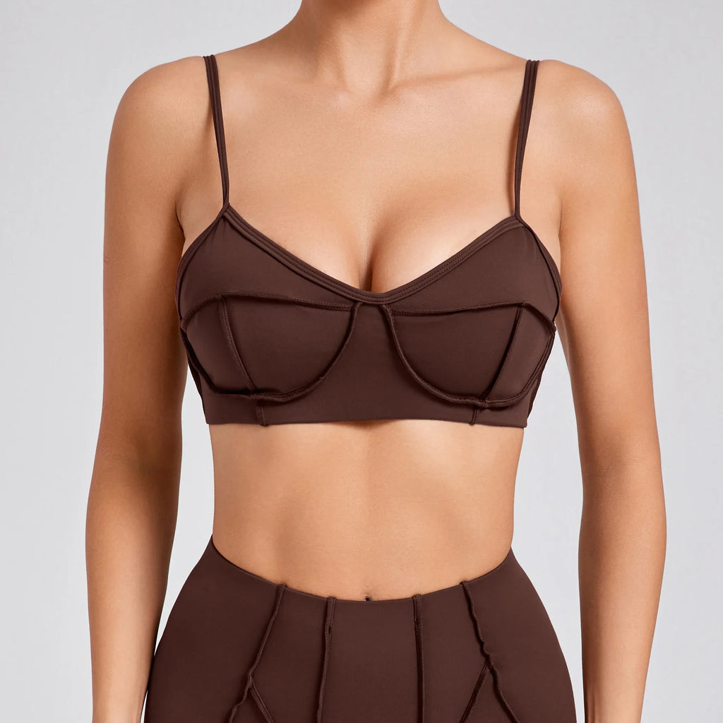 Sports Bra Push Up Workout Yoga Apparel Casual Gym Athletic Top Running Fitness Activewear Underwear - GilloServ