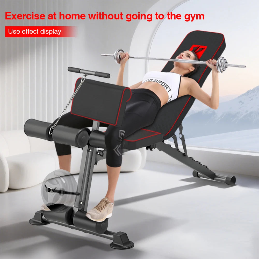 Multi-functional dumbbell bench and push rack combination, adjustable weight bench - GilloServ