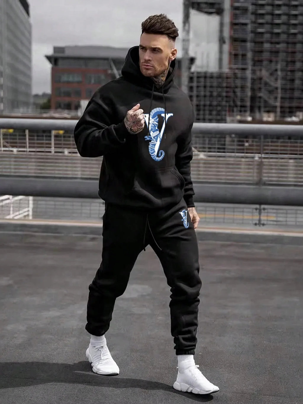 Tracksuit Sets Men's Casual Fleece Warm Hoodies Pants 2PCS Mens Long Sleeve Sport Suit Male Pullover Hoodies Sports Clothing - GilloServ