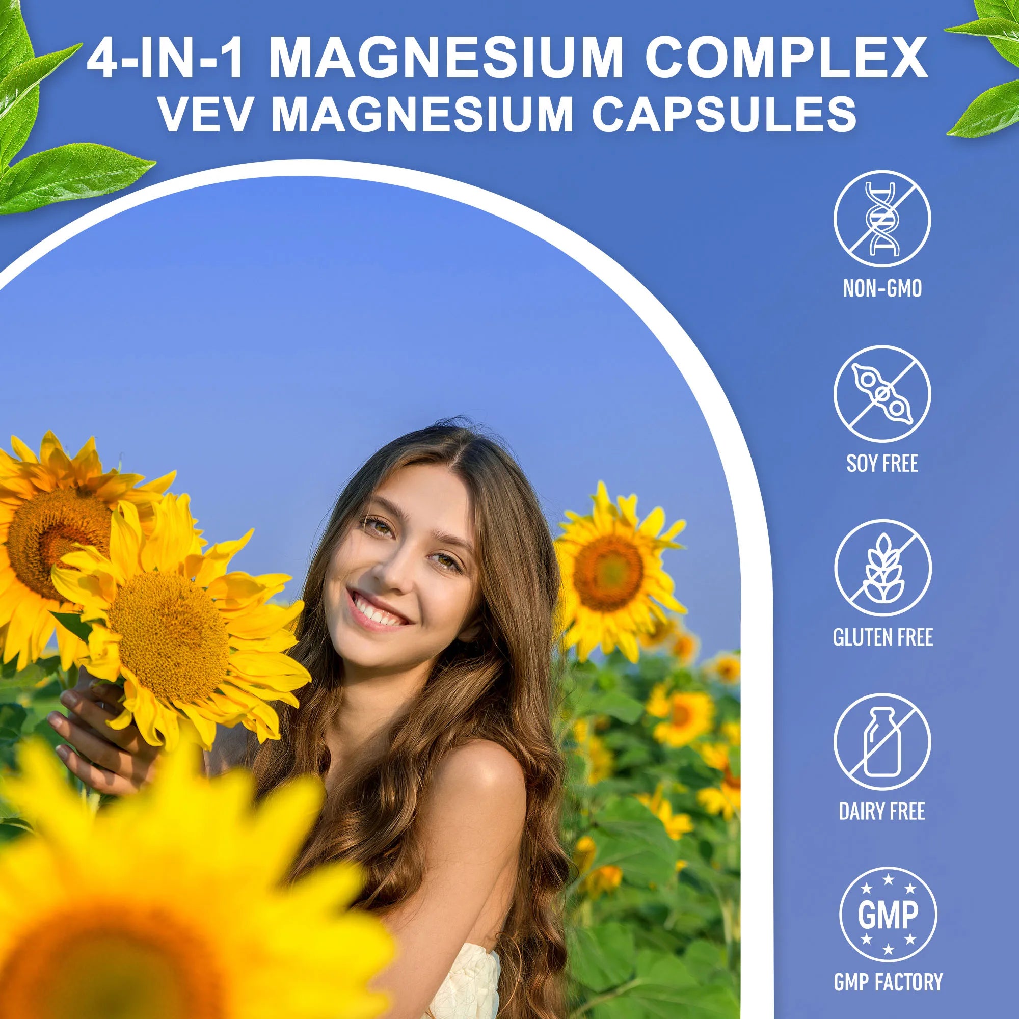 Magnesium + Ashwagandha Supplement - with Magnesium Citrate, Reduce Stress,Promote Adrenal Health, for Sleep,Heart & Bone Health - GilloServ