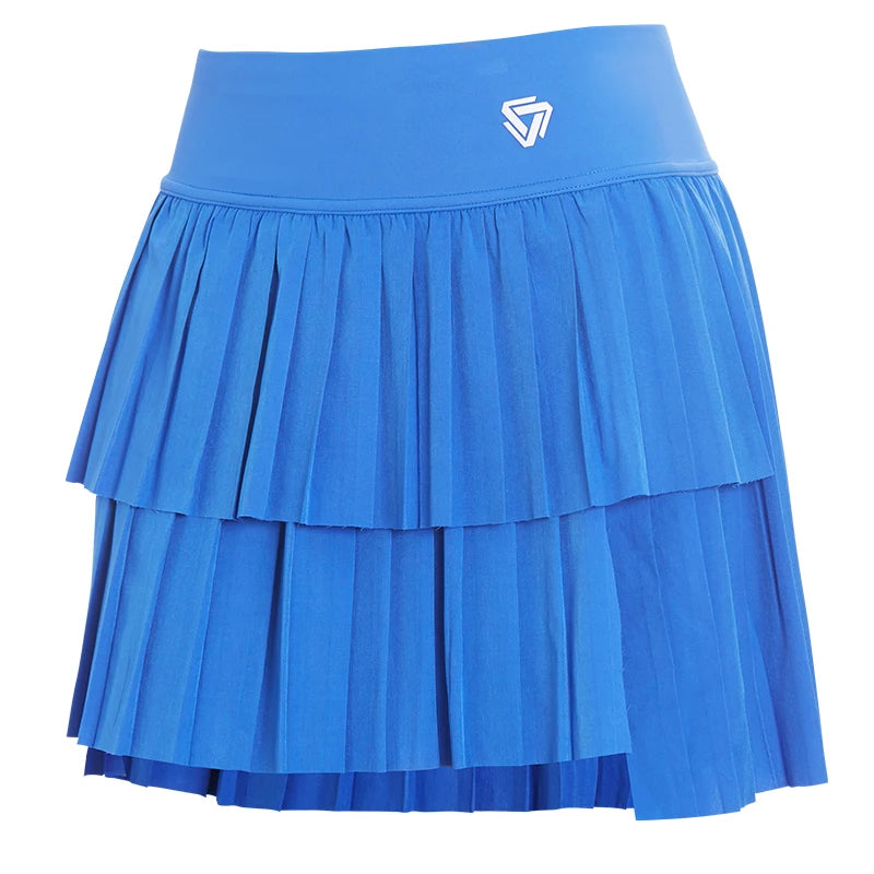 Women Sports Mini Pleated Skirt Golf Tennis Skirts High Waist Double Layer - GilloServ