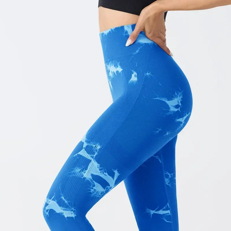 Women's High-Waisted Tie-Dye Yoga Leggings - Hip-Lifting Fitness Pants - GilloServ