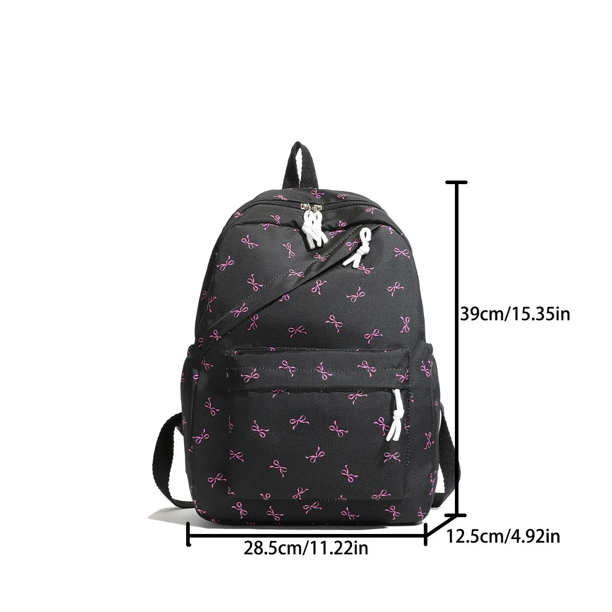 Laptop Backpack Fashionable Cute Backpack Bow Print Bookbag with Laptop Protection Adjustable Straps for Back To School Season - GilloServ