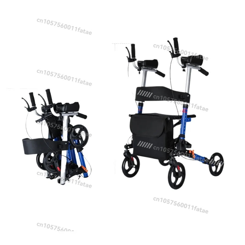 Portable Assistive Walking Support Rollator，Foldable Walker with Seat & Adjustable Height - GilloServ