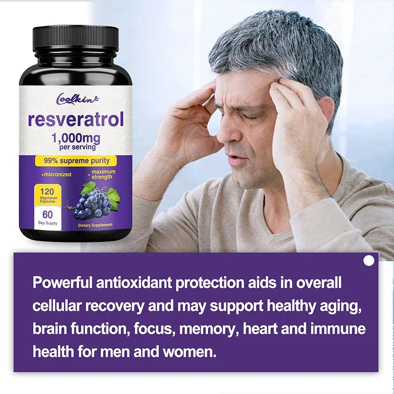 Resveratrol Capsules - Antioxidant Supplement To Support Circulatory Health and Overall Wellness - Non-GMO - GilloServ