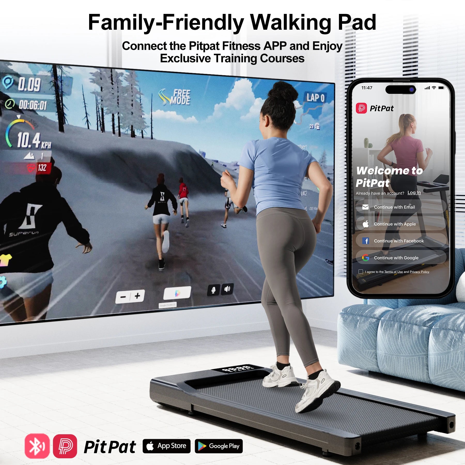 3-in-1 Portable Treadmill with Remote Control LED Display/// 2.5HP Silent Walkingpad - GilloServ