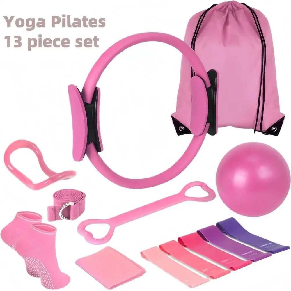 13Pcs/Set Portable Pilates Ball Set//Weight Loss Body Shaping Yoga Pilates// Circle with Storage Bag Improve Health - GilloServ