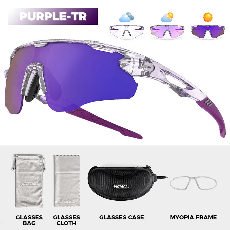 Photochromic Glasses Men Women Outdoor Cycling Sports UV400 Protection Bicycle Eyewear MTB Mountain Road Bike Eyeglass - GilloServ