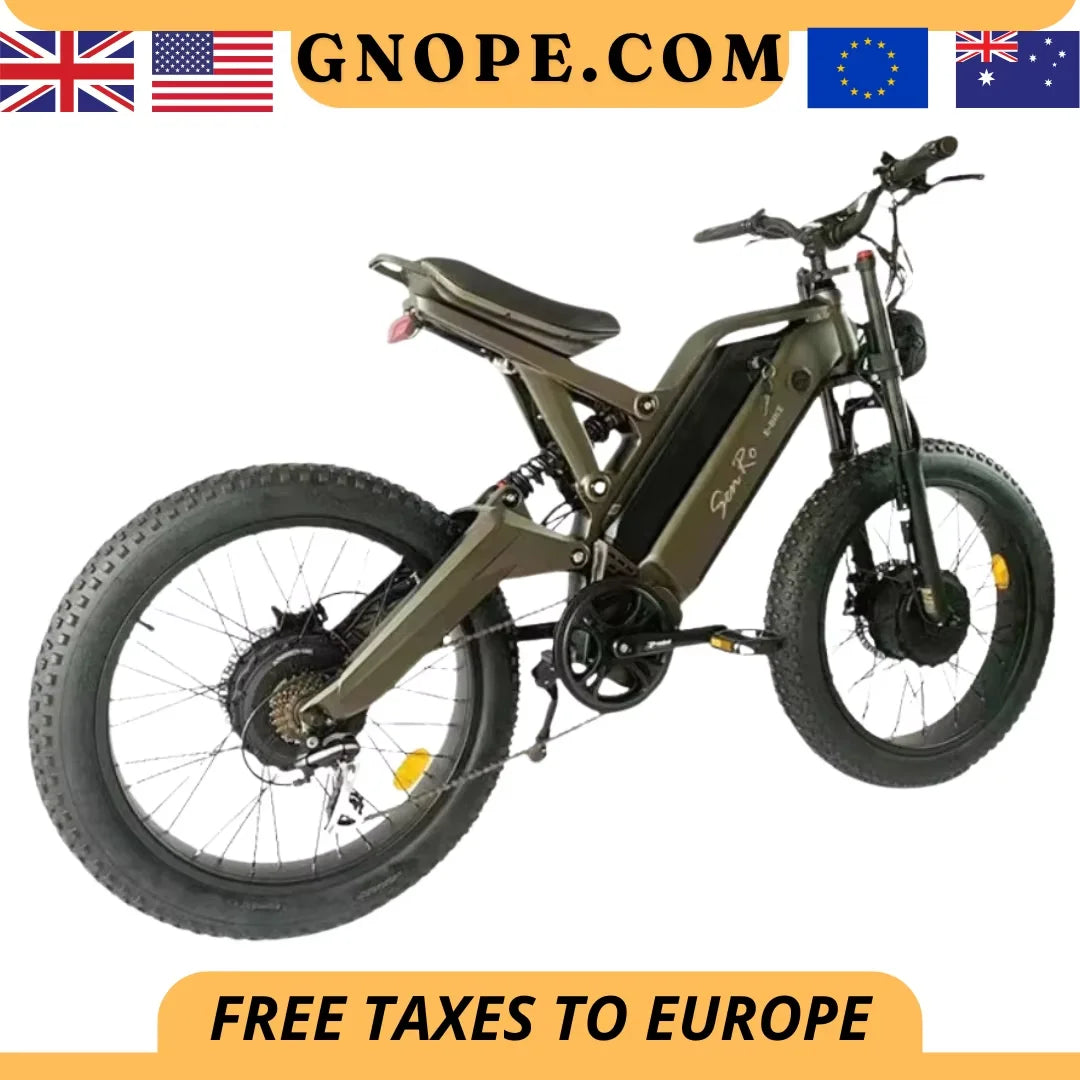 DUAL ELECTRIC DUAL DRIVE 1000W*2 Foldable Ebike Moutain Fat Tire 24inch - GilloServ