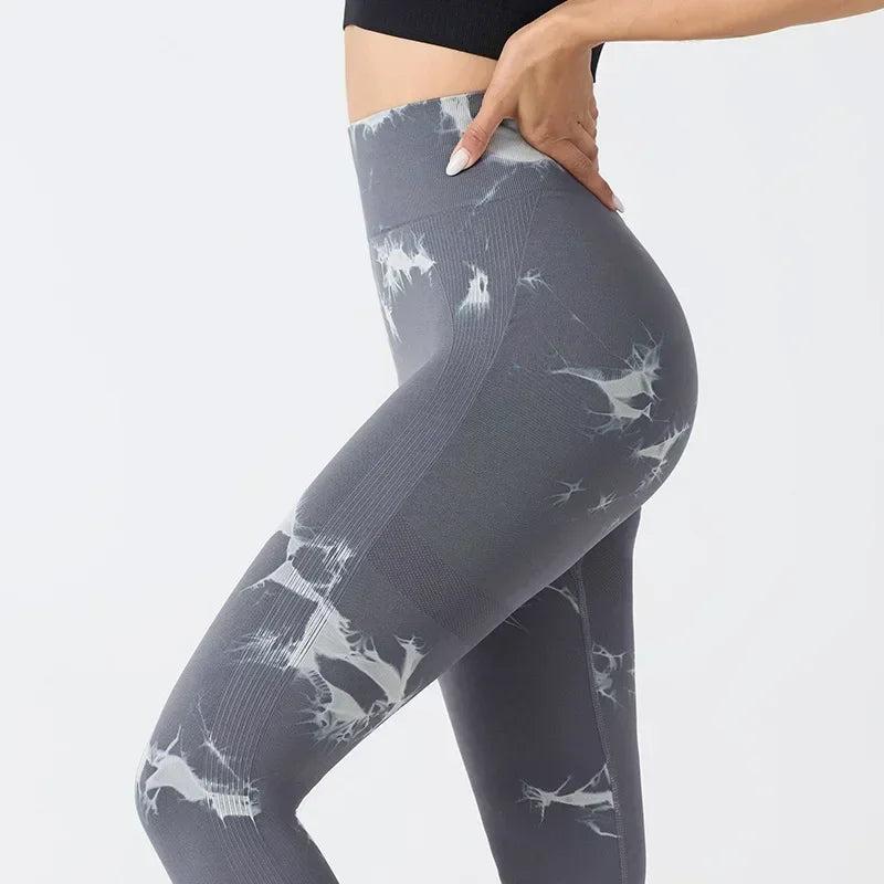 Women's High-Waisted Tie-Dye Yoga Leggings - Hip-Lifting Fitness Pants - GilloServ