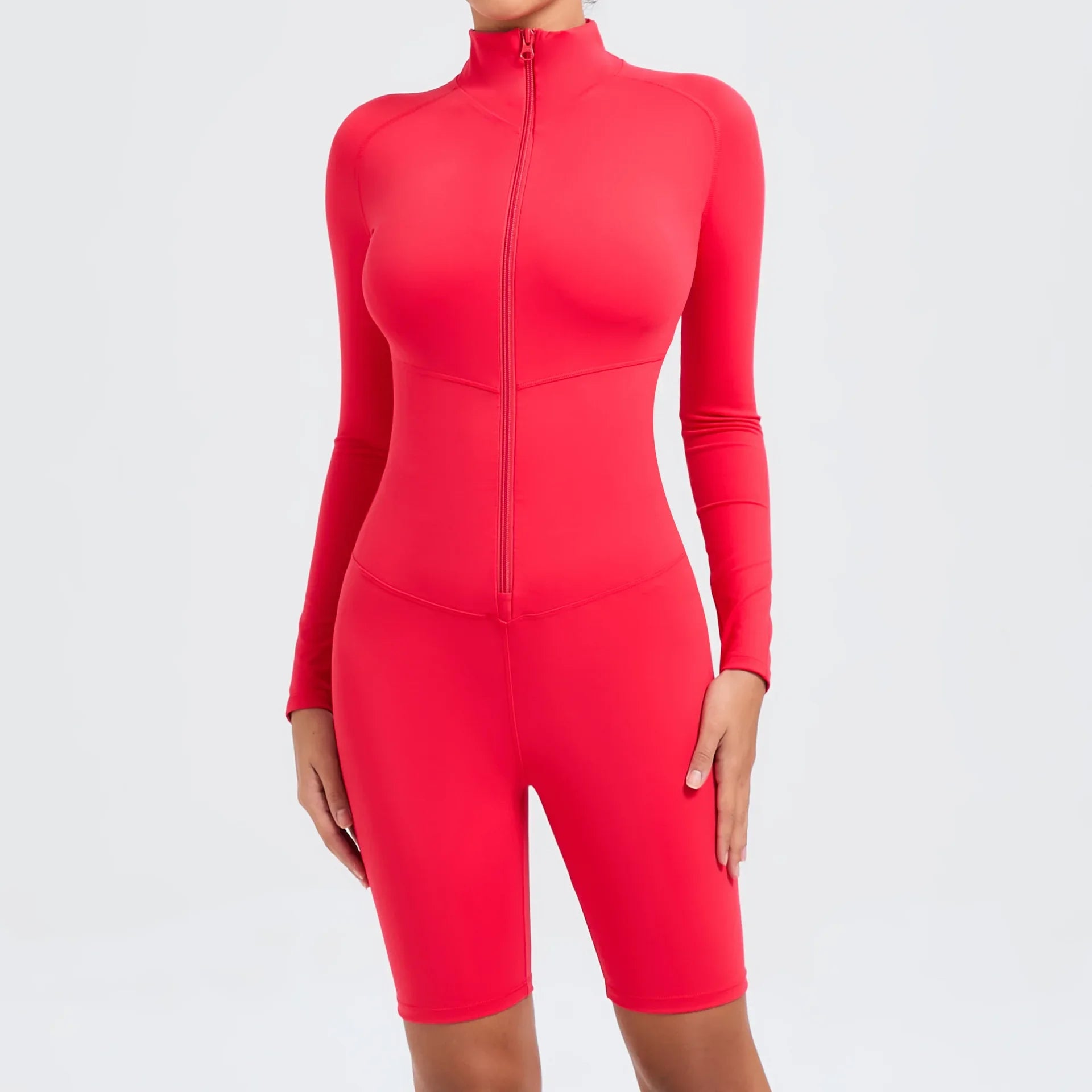 Women Zip-Up Yoga Bodysuit High Waist Athletic Unitard Workout - GilloServ
