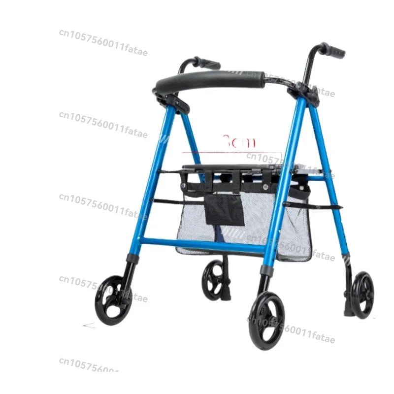 Portable Assistive Walking Support Rollator，Foldable Walker with Seat & Adjustable Height - GilloServ