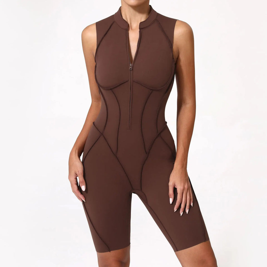 2025 New Women's Jumpsuit Hollow Back Zipper Yoga Suit - GilloServ