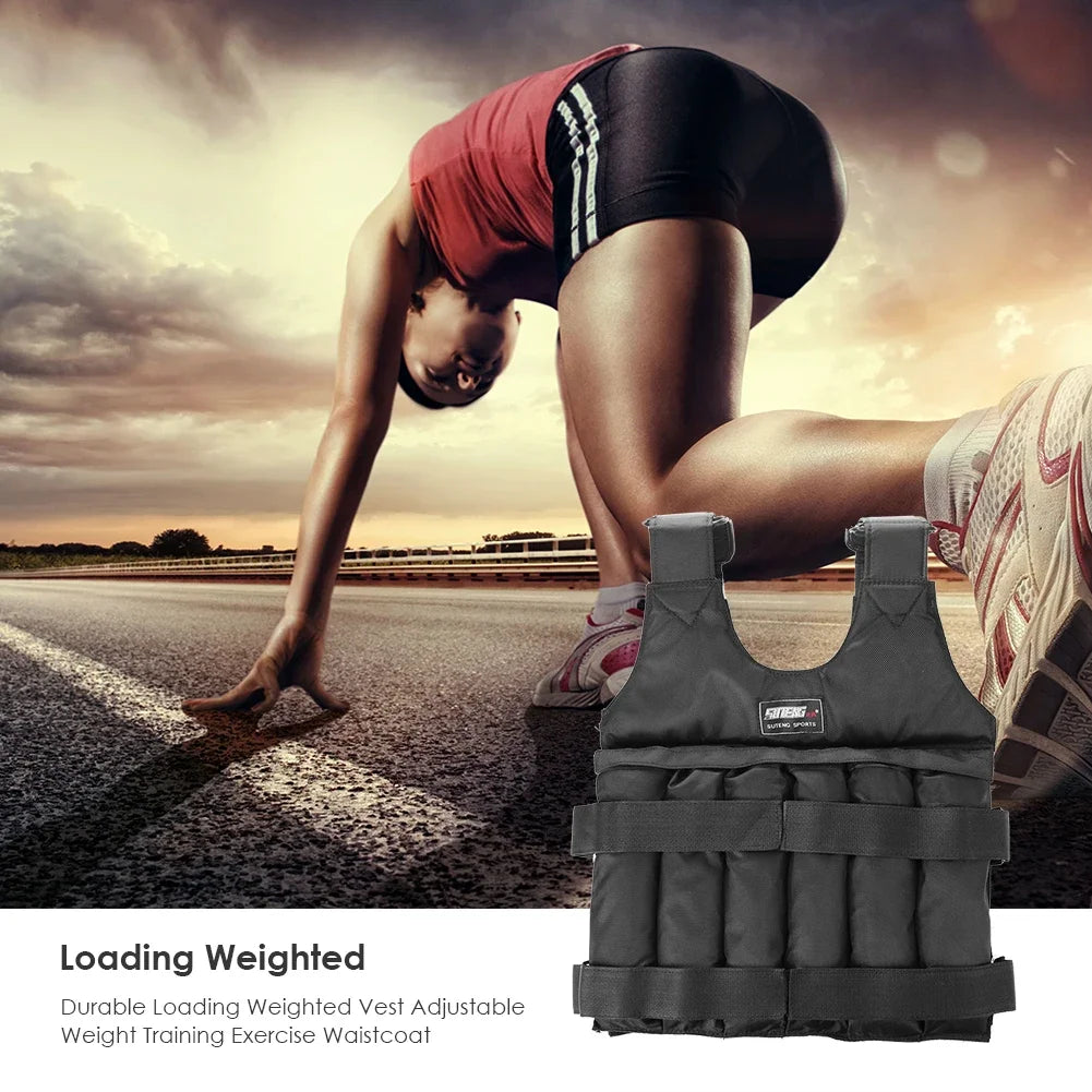 1-50kg Weighted Vest Adjustable Loading Weight Jacket Exercise Waistcoat - GilloServ