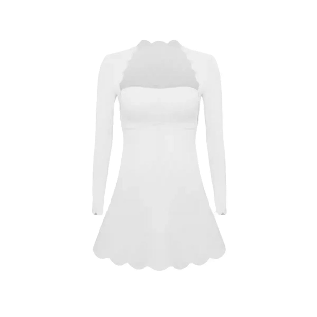 New Tennis Clothes Girl Sports Dress Outdoor Long Sleeve Wave Golf Tennis Dress - GilloServ