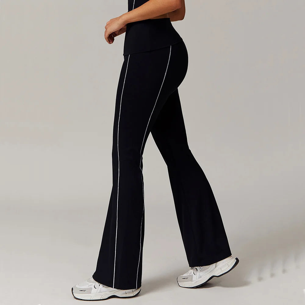 Fitness Bell-bottoms Women Sport Leggings High Waist Wide Leg - GilloServ