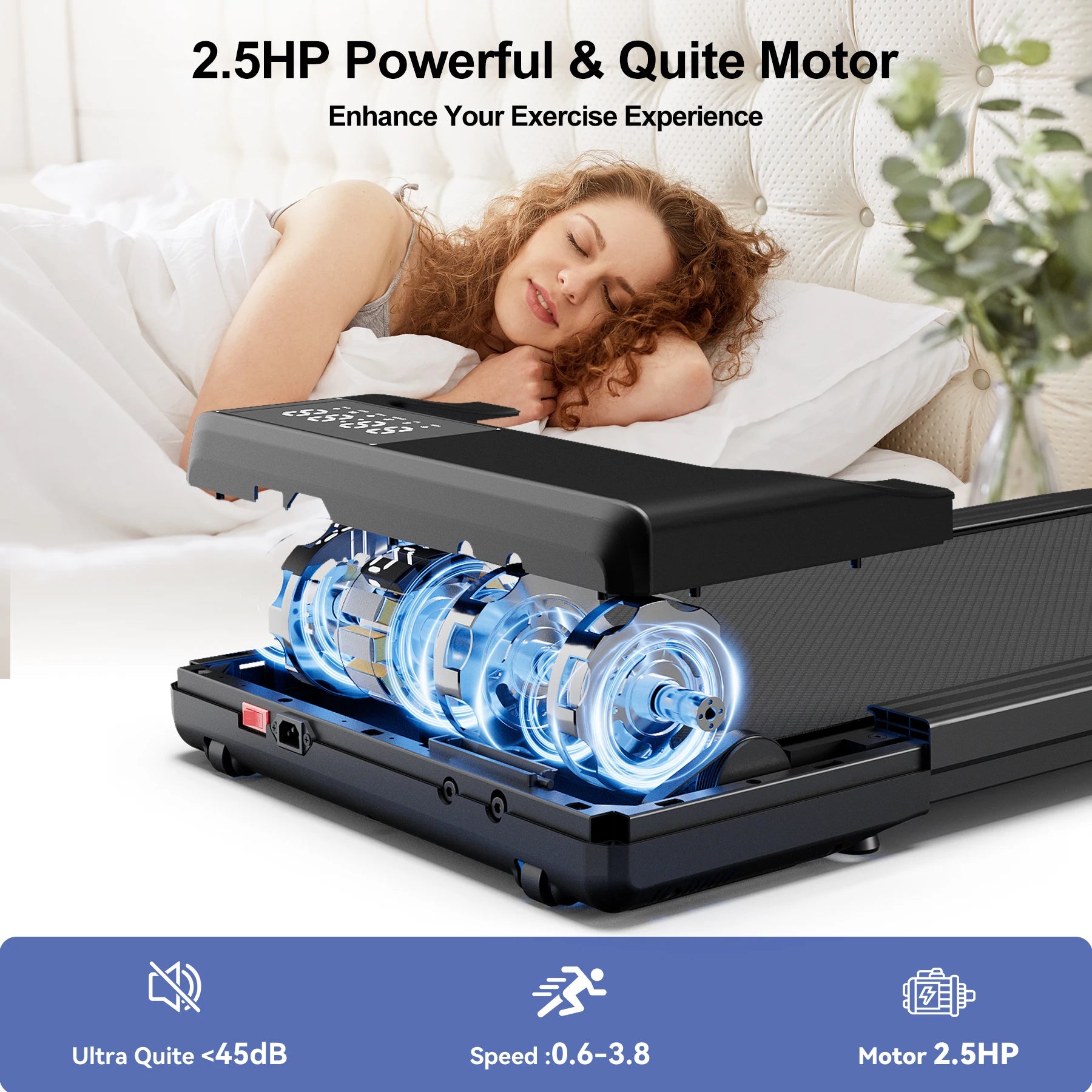 3-in-1 Portable Treadmill with Remote Control LED Display/// 2.5HP Silent Walkingpad - GilloServ