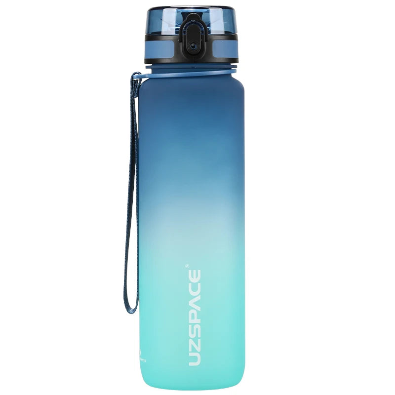 1L Sports Water Bottle With Time Marker, Leakproof - GilloServ