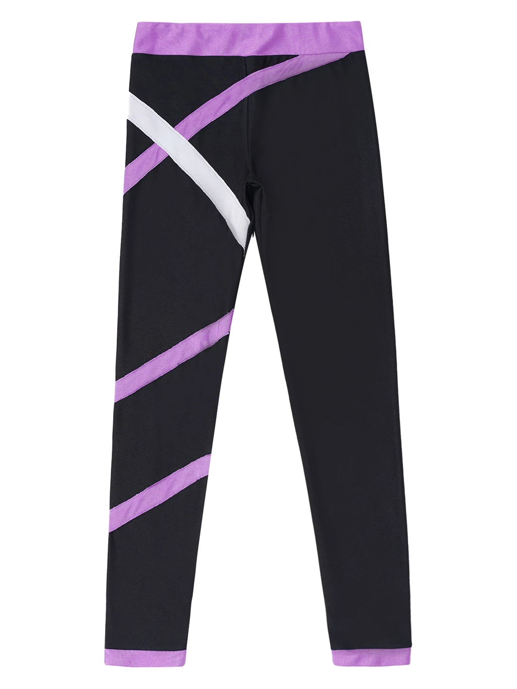 Kids Girls Figure Skating Pants Stretchy Skinny Workout Dance Leggings - GilloServ