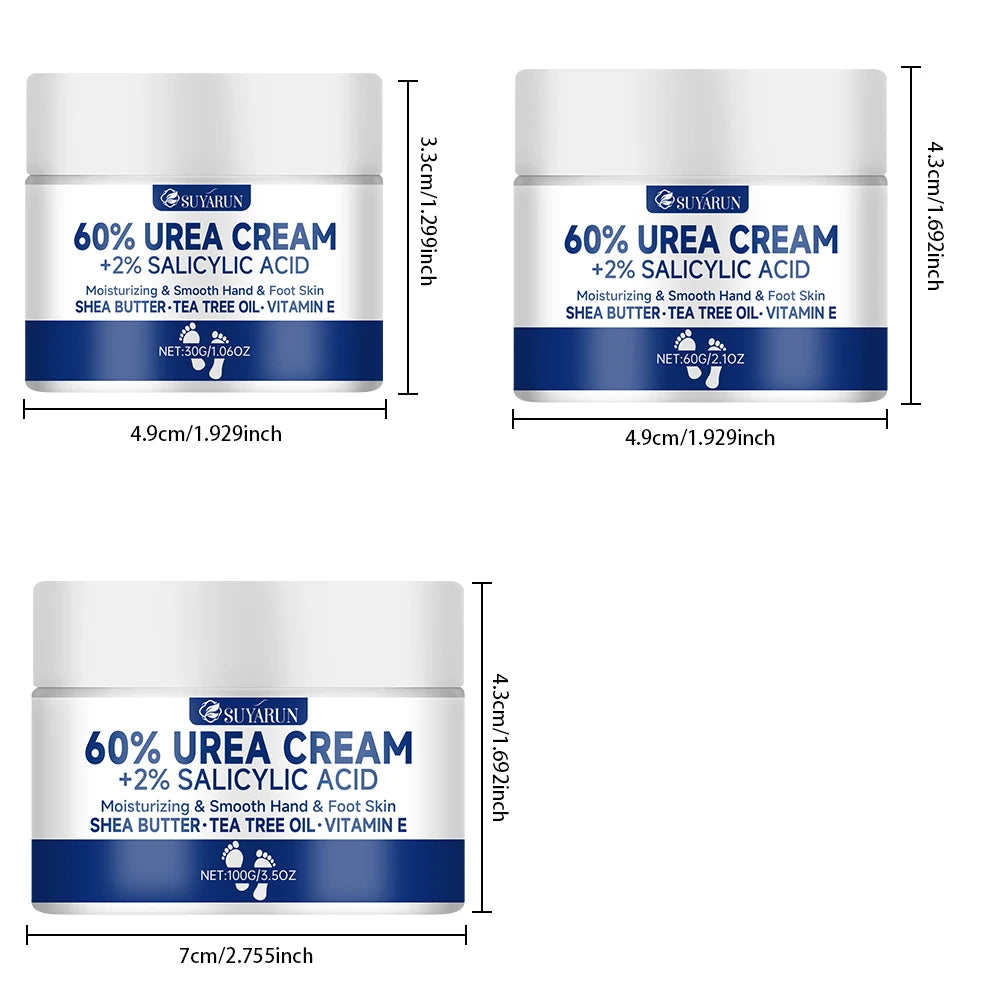 60% Urea Foot Cream for Cracked Heels & Dry Skin - Intensive Moisturizing Treatment, Callus Remover, Diabetic Foot Care. - GilloServ