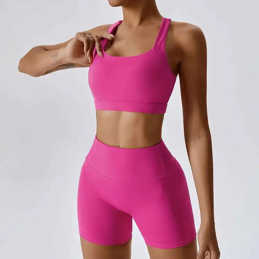 Yoga Set 2 PCS Women Tracksuits Workout Sportswear Gym Fitness - GilloServ