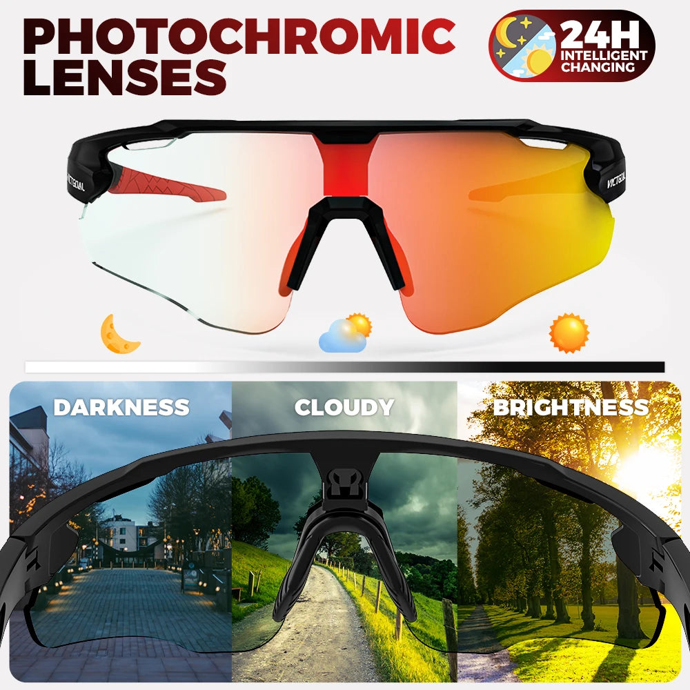 Photochromic Cycling Sunglasses for Men Women Sports UV400 - GilloServ