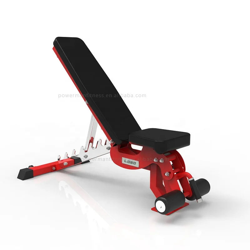 Fitness Equipment Home Gym Strength Training Red Adjustable Workout Weight Bench - GilloServ