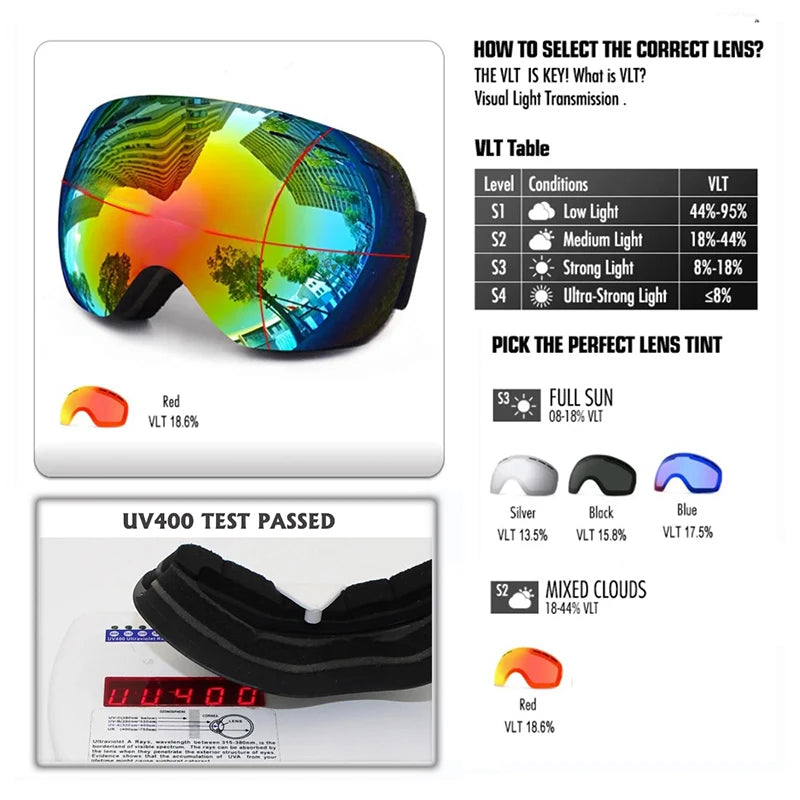 Unisex Snowboard Goggles–Glasses  Ski Equipment Eye Protection - GilloServ