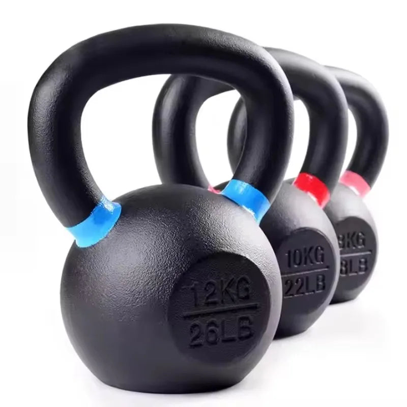 High Quality Cast Iron Competition Kettlebell 16KG// Powder Coated Gym Hot Selling Wide Handles Flat Bottoms for Fitness Training - GilloServ