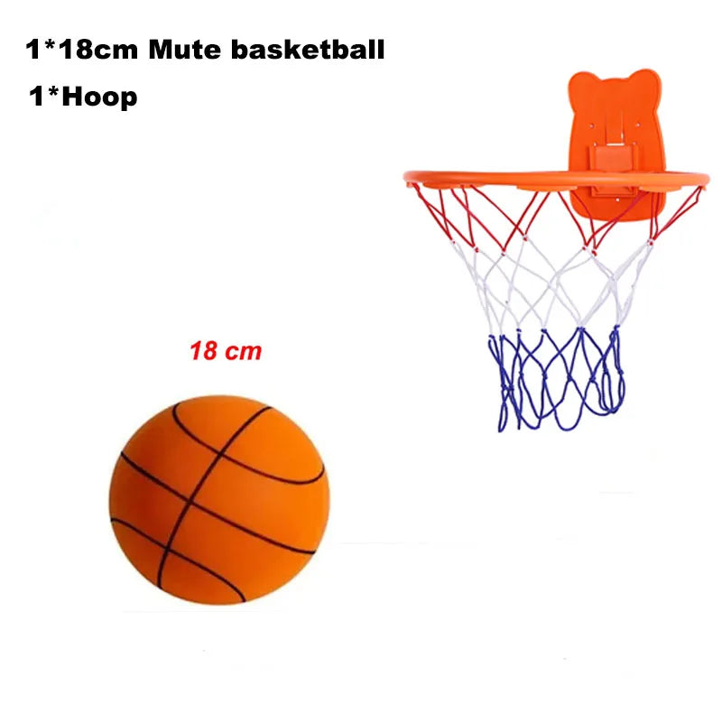 Bouncing Mute Ball Indoor Silent Basketball cm and Basket Foam Ball Sports - GilloServ